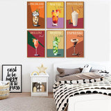 6 Pack Paint by Numbers Kit for Adults Beginners-Easy Cocktail Adult Paint by Number Kits on Canvas, DIY Acrylic Oil Painting by Numbers for Adults Without Frame for Gift Home Wall Decor(10x14inch) Arttoplus