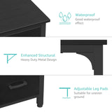 Lufeiya Computer Desk with File Drawers Cabinet, 47 Inch Home Office Desks with Filing Cabinet for Small Space, Gaming Study Writing Table PC Desks, Black Lufeiya