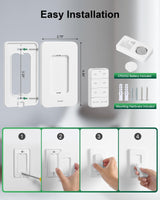 TREEWELL Remote Control Outlet Wireless Wall Mounted Light Switch, Programmable and Expandable Remote Light Switch Kit, No Wiring Needed, 200 Ft RF Range, 15A/1875W, Compact Design, ETL Listed treewell