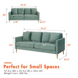 CosmoLiving by Cosmopolitan Highland Sofa Couch with Pillows, Green CosmoLiving by Cosmopolitan