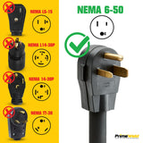 PrimeWeld Welder Extension Cord, SOOW Rated, 50 amp, 250v NEMA 6-50 Heavy Duty Welding Cable, 6 Gauge, (25ft) PRIMEWELD