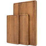 KOLWOVEN Wood Cutting Boards for Kitchen - Set of 3, Wooden Cutting Board Set with Holder for Chopping Meat, Cheese, Fruits, Vegetables, Knife Friendly Serving Tray KOLWOVEN