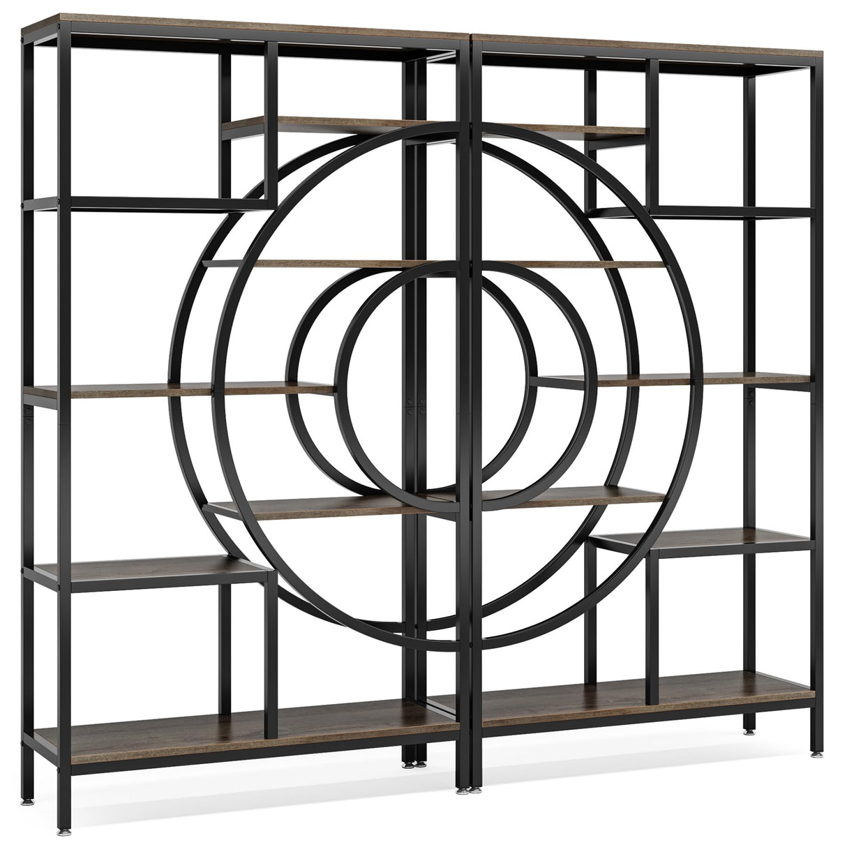 Tribesigns 71 in Geometric 8-Tier Industrial Bookshelf with Metal Frame for Home Office and Living Room Tribesigns