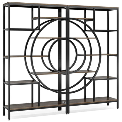 Tribesigns 71 in Geometric 8-Tier Industrial Bookshelf with Metal Frame for Home Office and Living Room - WoodArtSupply