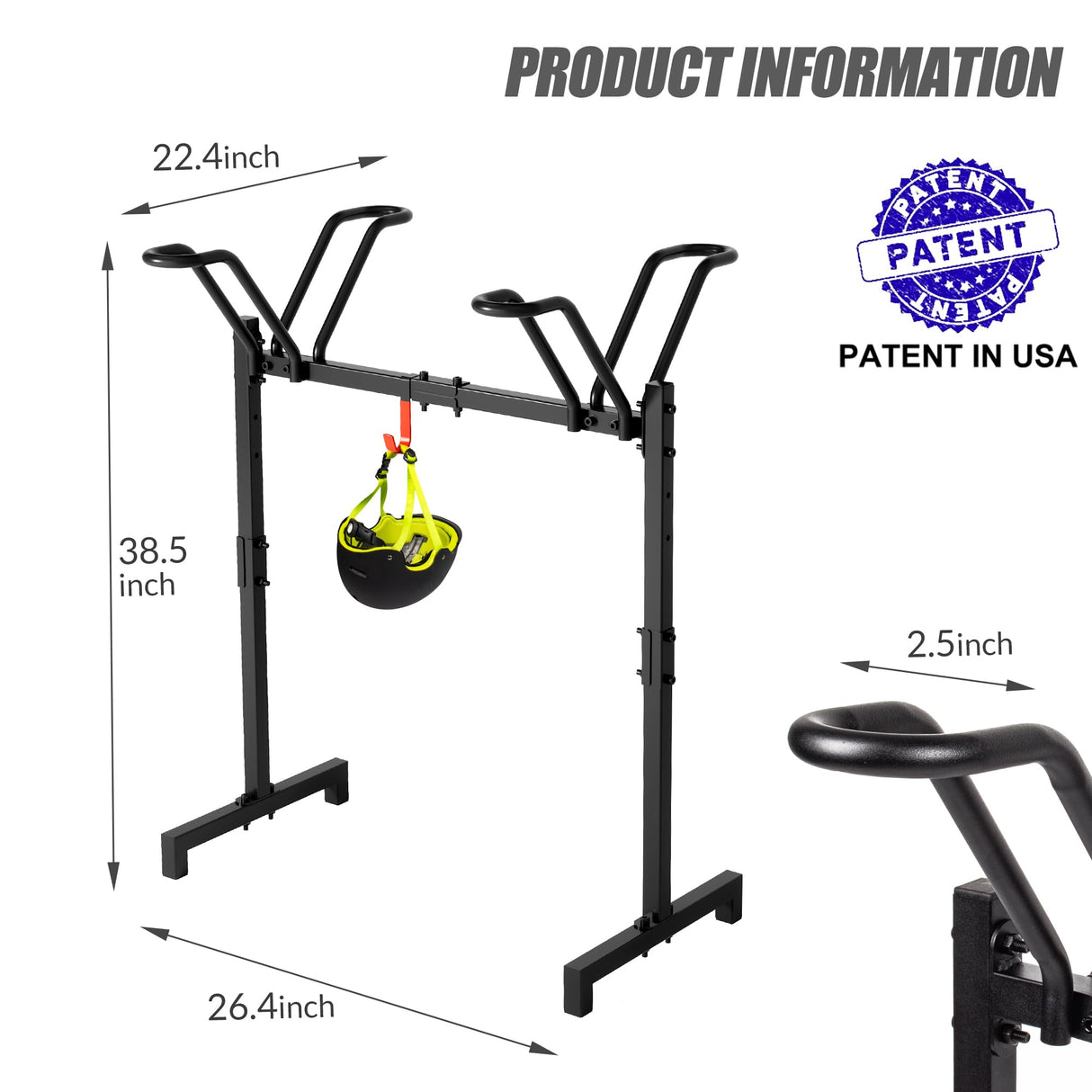 Sttoraboks 2 Bikes Floor Stand,Adjustable Bicycle Parking Rack with Hook for Garage/Indoor/Outdoor,Metal Cycle Storage Organizer Rack for Road Bikes Sttoraboks