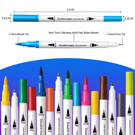 36 Brush Markers for Adult Coloring Books,Coloring Markers for Adults Lettering,Dual Tip Brush Pens for Kids Drawing,Coloring Pens for Art,Journal Planner,Doodle,Christmas Stocking Stuffers for Teens Upanic