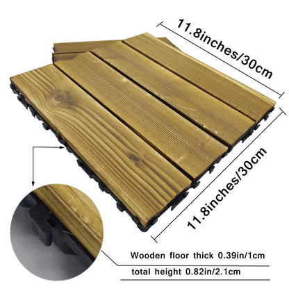 Arlai Wood Composite Decking, Deck Tiles, Interlocking Flooring Tiles, Patio & Flooring Pavers 30cm x 30cm/12”×12”, Pack of 4