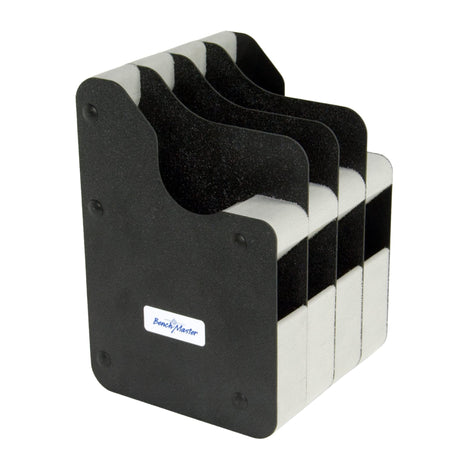 BenchMaster Vertical Pistol Rack, Handgun Safe Storage, Holds 2 to 12 Pistols, Secure Gun Holder Organizer, Kydex and High-Density Foam, No Metal, Lightweight, Sturdy, No Flex, Made in USA BenchMaster