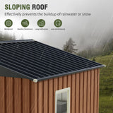 Florise 8x6 Ft Storage Shed, Large Outdoor Shed with Window, Lockable Doors, Outside Steel Shed for Garden, Backyard, Lawn, Patio Utility, Tool Storage Florise