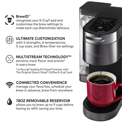 Keurig K-Supreme Plus SMART Coffee Maker, Single Serve K-Cup Pod Coffee Brewer, BREWID and MultiStream Technology, 78 Oz