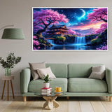 igoodom Large Diamond Painting, Large Cherry Blossoms Diamond Art Kits for Adults, Full Drill Round Big Diamond Painting, DIY Gem Art and Crafts for Home Wall Decor Gift 27.5 X 15.7inch igoodom