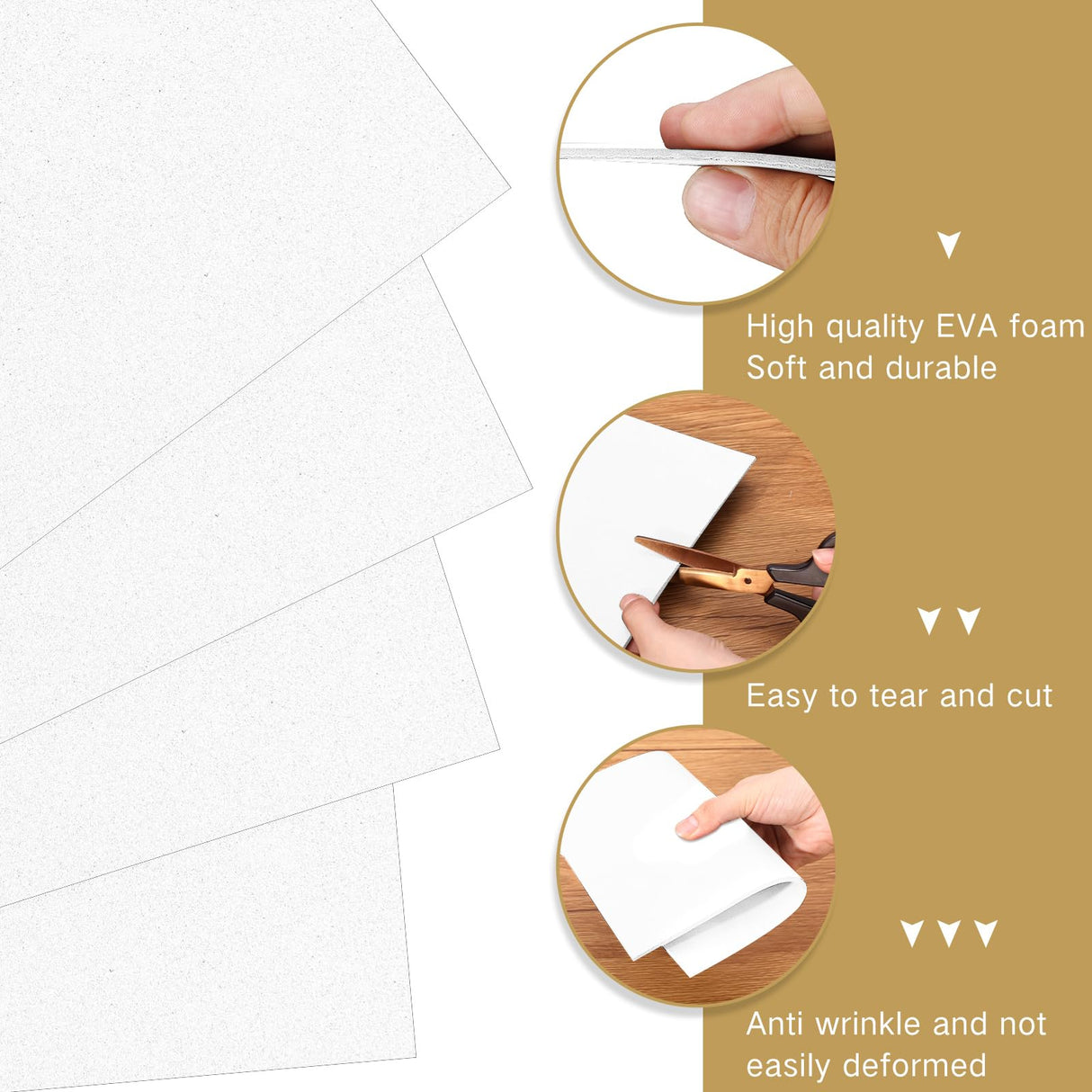 Innconee 15 Pcs Embroidery Foam 3mm Thick 10 x 15 Inch 3D Puffy EVA Foam Sheets for 3D Embroidery Arts and Crafts, DIY Projects, Hand Sewing, Quilting, Hats, Cosplay Costumes, Bags(White) Innconee