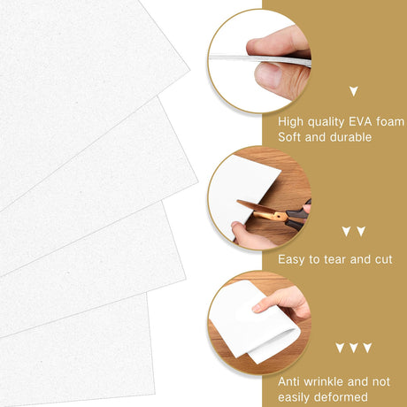 Innconee 15 Pcs Embroidery Foam 3mm Thick 10 x 15 Inch 3D Puffy EVA Foam Sheets for 3D Embroidery Arts and Crafts, DIY Projects, Hand Sewing, Quilting, Hats, Cosplay Costumes, Bags(White) Innconee