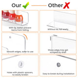 upsimples 6 Pack Clear Acrylic Shelves, 12" Nursery Bookshelves for Wall, Floating Bookshelf for Kids Baby, Vinyl Display, Record Holder, Magazine Rack, Picture Ledge Shelf upsimples