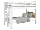 Bedz King Bunk Beds Twin over Twin Mission Style with End Ladder, White Bedz King