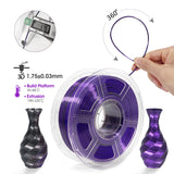 iSANMATE 3D Printer Filament, PLA Filament 1.75mm Dual Color Filament, Shiny Silk PLA Coextruded Filament, 3D Printing Filament Magic PLA, 1 kg/Spool (Black+Purple) iSANMATE