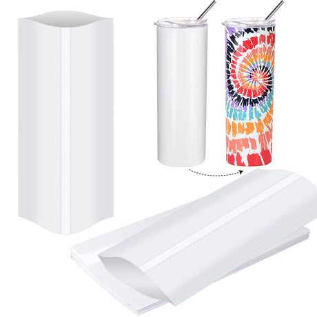 5x10 Inch Sublimation Shrink Wrap Sleeves, White Sublimation Shrink Wrap for Tumblers, Mugs, Cups and More, 60 Pcs Sublimation Shrink Film rebucas