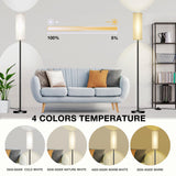 Qaubauyt Floor Lamp for Living Room Bedroom,Modern LED Floor Lamp with Remote Control and Stepless Dimmable Colors Temperature & Brightness,Standing Lamps Tall Lamp, 9W Bulb Included(White) Qaubauyt