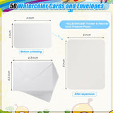 Sabary 100 Pcs Blank Watercolor Cards with Envelopes Set 140lb/300 Gsm Cotton Watercolor Paper Cards Heavyweight White Greeting Card Postcard for Painting Invitations Note Birthday Wedding(4 x 6 Inch) Sabary