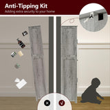 Tall Grey Bathroom Cabinet with 6 Shelves, 2 Doors & Drawer for Narrow Spaces WEENFON