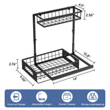 Under Sink Organizer , 2 Pack Height Adjustable Cabinet Organizer with Slide Out Drawer, Pull Out Under Sink Storage, Multi-Purpose 2 Tier Sink Shelves for Kitchen Bathroom Pantry (Black, 2 Pack) Fabutier