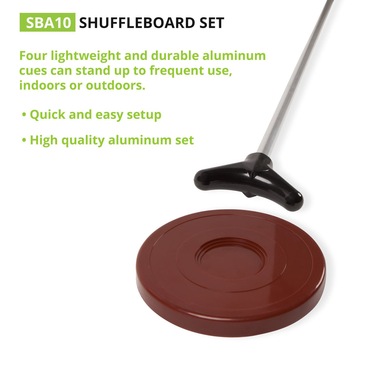 Champion Sports Classic Group Games Shuffleboard Set: Champion Sports Indoor Outdoor 8 Puck 4 Cue Sticks Party Game, Yellow Champion Sports