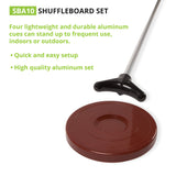 Champion Sports Classic Group Games Shuffleboard Set: Champion Sports Indoor Outdoor 8 Puck 4 Cue Sticks Party Game, Yellow Champion Sports