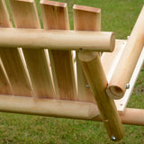 Outsunny 2-Seat Porch Swing with Stand, Wooden Patio Swing Chair Bench, for Garden, Poolside, Backyard, Natural Outsunny