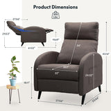 FLEXISPOT XC2 Recliner Chair for Adults, Fabric Small Recliner Home Theater Seating, Modern Reclining Chair, Adjustable Single Sofa Reading Chair with Extended Footrest for Living Room, Brown FLEXISPOT