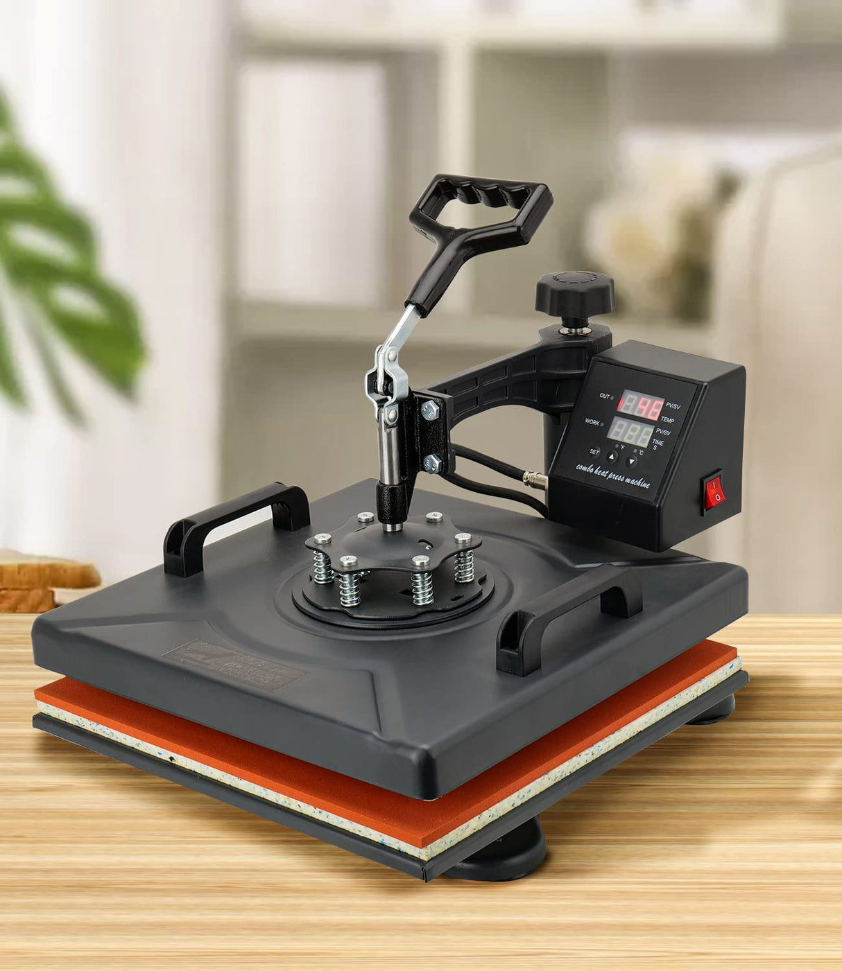 Heat Press Machine 12x15 Inch, 8-in-1 Sublimation Multi-Function Transfer Printer for T-Shirts, Hats, Mugs, Plates, 360 Degree Swing-Away Design, Digital Control Generic