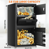 3.6 Cu ft Large Fireproof Drop Safe Box for Business, Anti-Theft Cash Safe Drop Box with Drop Slot, Digital Keypad and Spare Key, Heavy-duty Depository Drop Safe for Home Retail Busines Restaurants Tiskgg
