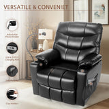 Himimi Power Lift Recliner Chair for Elderly, Adjustable Electric Recliner with 8-Point Vibration Massage, Lumbar Heating, Remote Control, Cup Holders, USB & Type-C Ports (Black) Himimi