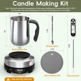 CasaCulina 2024 New Candle Making Kit with Hot Plate, Candle Making Supplies with Wax Melting Pot, Stirring Spoon, Anti-Scalding Pad, Thermometer for Adults Beginners, Candle Making Pouring Pot CasaCulina
