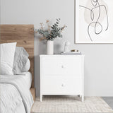 BOLUO White Nightstands Set of 2, 2 Drawer Dresser for Bedroom Night Stand Small Dresser End Table with Drawers Modern BOLUO