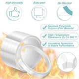 selizo 6 Pack Heat Tape for Heat Press Sublimation, Heat Transfer Tape Heat Resistant High Temperature Adhesive Tape for Dye Sublimation, HTV Craft (Clear) selizo