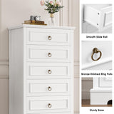 HOSTACK White Dresser for Bedroom, 52" Tall Dresser, Vertical 6 Drawer Dresser, Modern Farmhouse Chest of Drawers, Wood Closet Dresser Storage Dresser Chest for Living Room, Hallway, Entryway HOSTACK