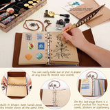 YICMY Feather Pen Pheasant Quill Pen and Ink Set,Caligraphy Kits for Beginners, Feather Pen and Ink Set With Leather Journal Notebook,Wax Seal Kit,7 Wax Seal Stamp Heads,Calligraphy Pens for Gift YICMY