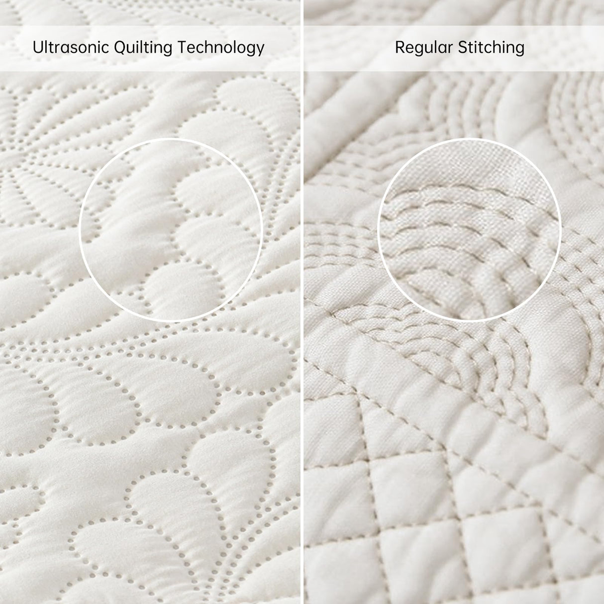 DJY Queen Quilt Bedding Set Size, Beige Ruffled Lightweight Soft Bedspreads Queen Size Coverlet, Basket Weave Quilted Blanket Thin Quilt Bed Cover for All Season - 3 Piece (1Quilt, 2 Pillow Shams) DJY
