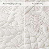 DJY Queen Quilt Bedding Set Size, Beige Ruffled Lightweight Soft Bedspreads Queen Size Coverlet, Basket Weave Quilted Blanket Thin Quilt Bed Cover for All Season - 3 Piece (1Quilt, 2 Pillow Shams) DJY