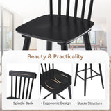 LUE BONA Windsor Wooden Bar Stools Set of 3 for Kitchen Island, Farmhouse 24 Inch Counter Height Stools Chairs with Spindle Back, Black LUE BONA