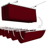 E&K 4'Wx16'L Waterproof Pergola Shade Cover Retractable Canopy Awning Outdoor Wave Sun Shade for Patio Garden Backyard Deck Trellis (Red) E&K