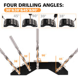 MaxxGeek Drill Guide for 30 38 45 90 Degree Angled and Straight Holes, Added 38 Degree Portable Drill Guide for Deck Stair Handrail and Horizontal Cable Wood Post （Without Drill Bit） MaxxGeek