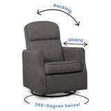 Delta Children Blair Slim Nursery Glider Swivel Rocker Chair, Charcoal Delta Children
