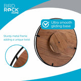 BIRDROCK HOME Wooden Lazy Susan Turntable - Countertop, Cabinet, and Table Organizer, Smooth Rotating Spice Rack, Iron-Edged Tray for Kitchen, Pantry and Dining, Rustic Wood Decor - Espresso, 18" BIRDROCK HOME