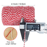 Vivifying Red and White Twine, 656 Feet 2mm Cotton Bakers Twine String for Gift Wrapping, Baking, Butchers, DIY Crafts, Tying Cake and Pastry Boxes Vivifying