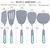 To encounter 5 Pieces Silicone Spatula Set, Non-Stick Silicone Turner Spatulas, Heat Resistance Cooking Utensils, Flip Turner for Fish, Egg, Pancake, Light Grey To encounter