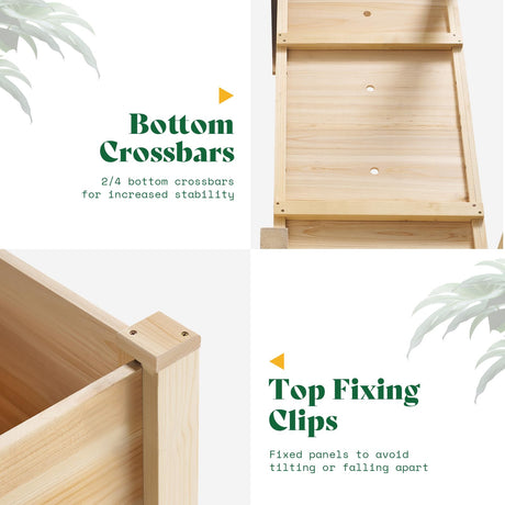 SPECRAFT 4x2 Ft Raised Garden Bed - Features Legs, Drainage Holes, Ideal for Vegetables, Flowers, Elevated Wood Planter Box for Balcony, Patio, Backyard, Easy Assembly Fir Wood SPECRAFT