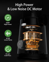 Cold Press Juicer, ECOSELF Slow Masticating Juicer with 4.35" Large Feed Chute Fit Whole Fruits & Vegetables, Self Feeding for Juice Extractor Machine, Easy to Clean and Assemble, High Juice Yield ECOSELF