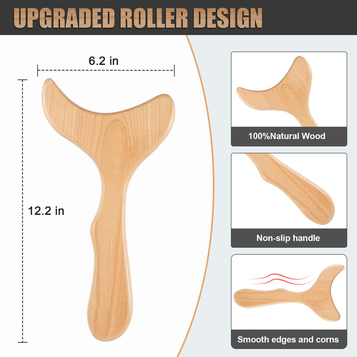 KintKita Wood Therapy Massage Tools,Wooden Lymphatic Drainage Massager, Cellulite Remover Body Sculpting Tool for Cellulite Reduction,Muscle Tension Release,Body Contouring and Shaping KintKita