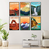 6 Pack Paint by Numbers Kit for Adults Beginners - 10x14 Inch National Park Adult Paint by Number Kits on Canvas, DIY Acrylic Oil Number Painting Kits for Adults, Perfect for Gift Home Decor Offito